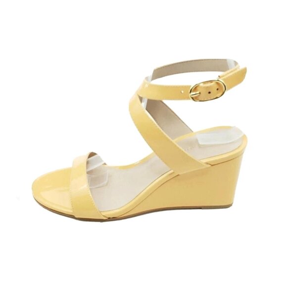 Stuart Weitzman Mango Patent Leather Wedge Sandals Size 7New in Box